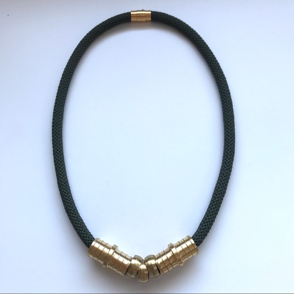 Olive green rope necklace - Multiple ways to wear - Picture 1 of 14